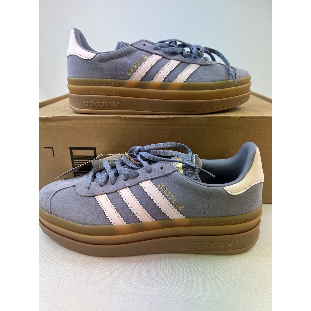 adidas Gazelle Bold Girls/Women's  Sz 7 Gum Bottom Lilac White JQ1297